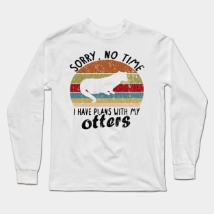 Otter otter vintage pun animal motif Love Long Sleeve T-Shirt